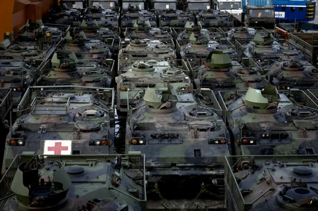 Hundreds of military vehicles