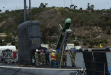 210624-N-CT127-0050 SAN DIEGO (June 24, 2021)- Sailors load a Mk 48 advanced capability torpedo onto the Los Angeles-class fast-attack submarine USS Scranton (SSN 756), June 24. U.S. military forces are present and active in and around the Pacific in support of allies and partners and a free and open Indo-Pacific for more than 75 years. (U.S. Navy photo by Chief Mass Communication Specialist Josue L. Escobosa/Released)
