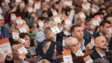 Lawmakers take part in a congress of deputies of Moldova’s breakaway region of Transnistria.