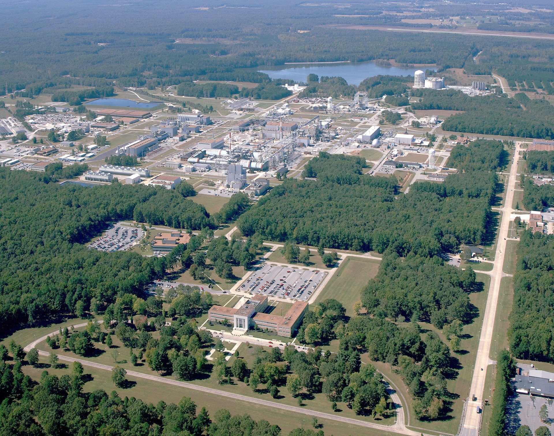 This image is an aerial view of Arnold Air Force Base, Tenn., which is the headquarters for Arnold Engineering Development Complex. The AEDC Test Support Division’s Engineering Section helps maintain an Installation Development Plan, for the long-term development and management of the Department of Defense buildings, land and infrastructure at Arnold AFB.