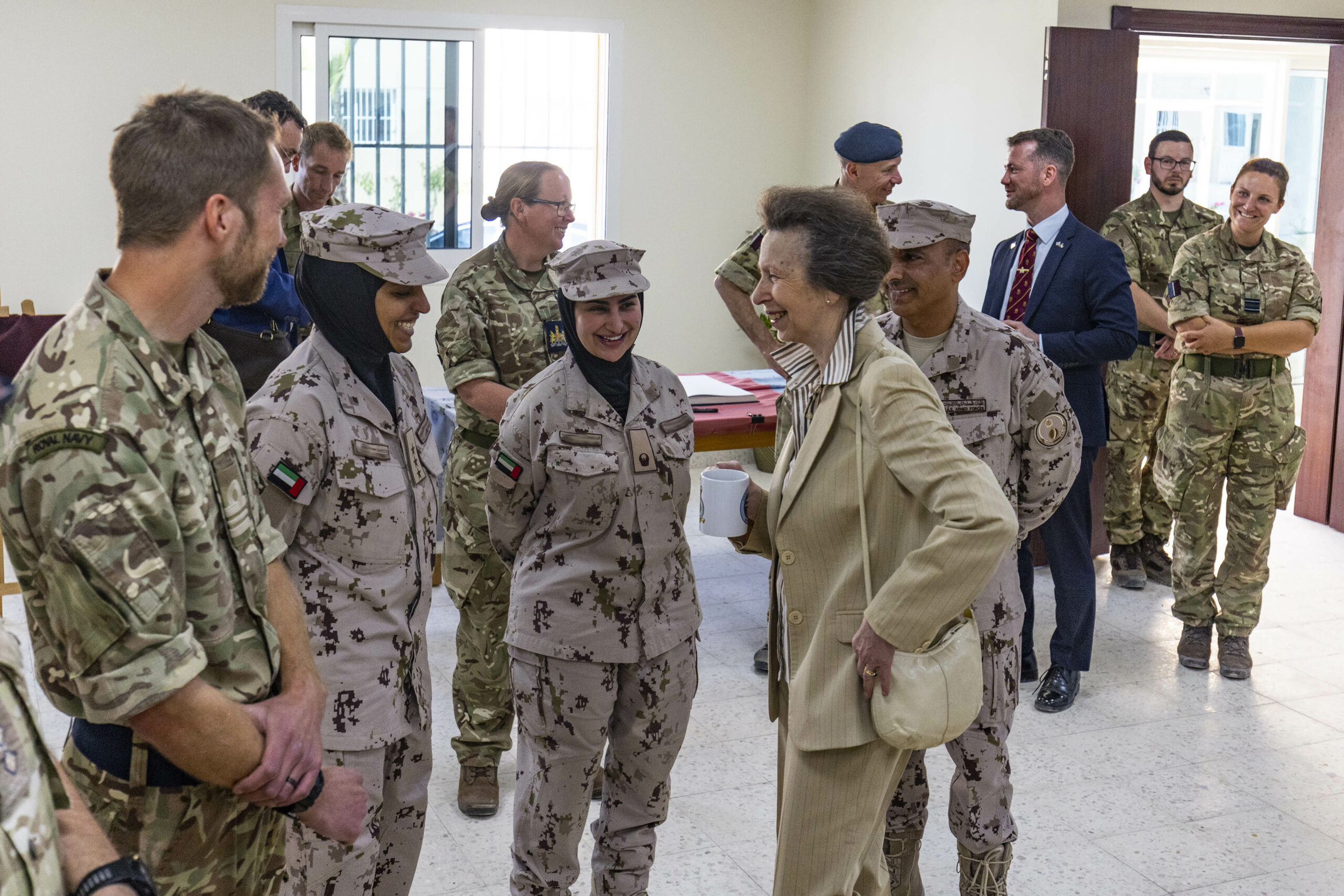 On 1 March 2024, Her Royal Highness (HRH) The Princess Royal officially opened a permanent UK military facility at Al-Minhad Air Base in the United Arab Emirates. The new HQ, accommodation and welfare facility is called Donnelly Lines, aft Sgt Donnelly who died in Feb 1943 in Furijarah after the crew of an RAF Wellington Bomber crash landed.The facility demonstrates the UK and RAF commitment to the UAE and the region as we stand side by side to work for peace and stability in the region. The UAE and the UK have a long and shared history and this development is the next step of that bilateral friendship.