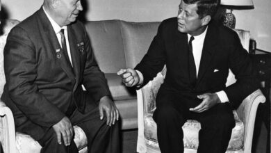 John F. Kennedy meeting with Nikita Khrushchev in Vienna, 1961