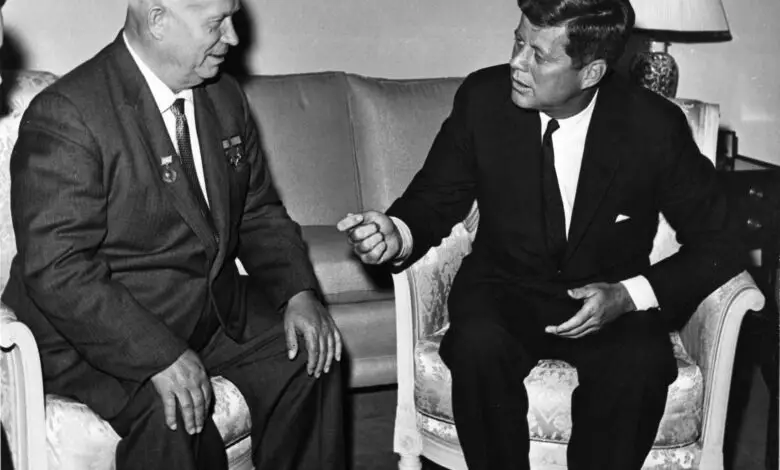 John F. Kennedy meeting with Nikita Khrushchev in Vienna, 1961