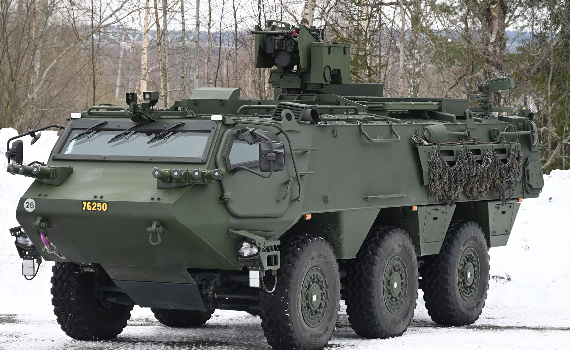 Pansarterrängbil 300 armored all-terrain vehicle based on Patria 6x6 system. Photo: Swedish Armed Forces/Patria