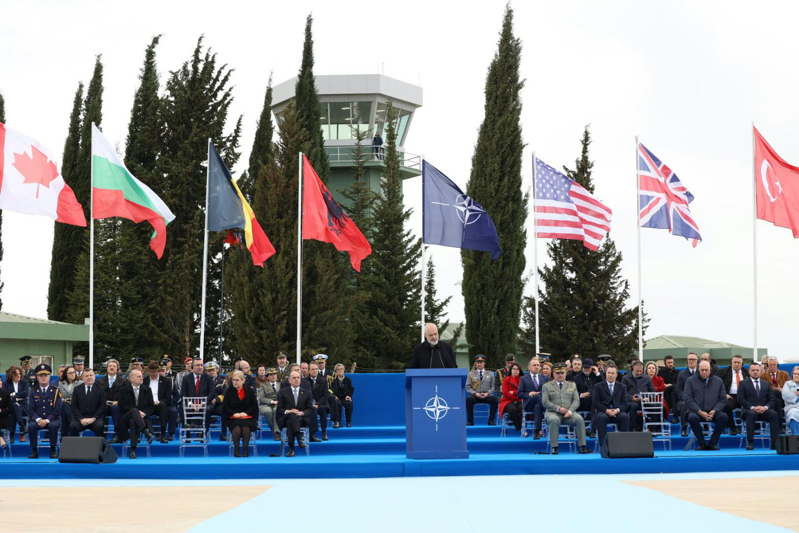Ceremony at Kuçova airbase. Remarks by the Prime Minister of Albania, Edi Rama. Photo: NATO