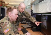 US Army soldiers computer