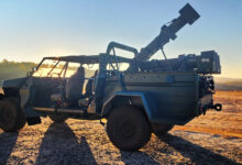 GM Defense’s light tactical wheeled utility vehicle shown with Mistral’s UVision loitering munition technology