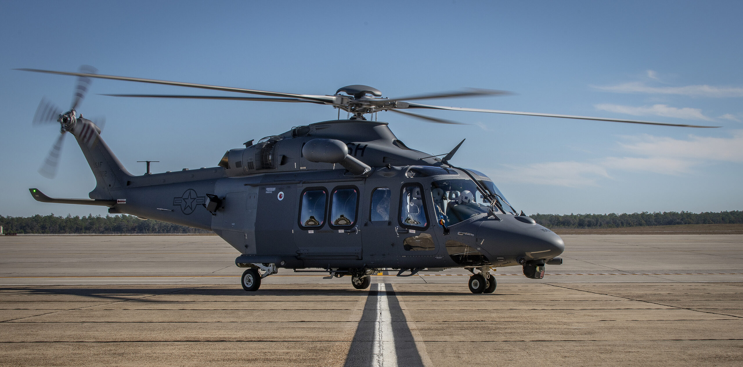 The MH-139A Grey Wolf was unveiled and named during the ceremony at Duke Field, Fla., Dec. 19, 2019. (U.S Air Force photo/Samuel King Jr.)