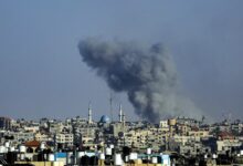 Smoke billows following Israeli bombardment in Rafah, in the southern Gaza Strip